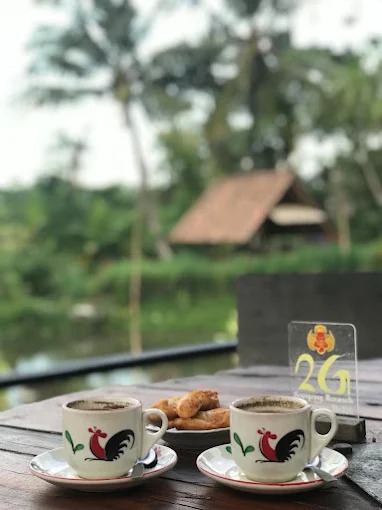Pemandangan sawah hijau yang menjadi daya tarik utama Waroeng Belik Sleman.